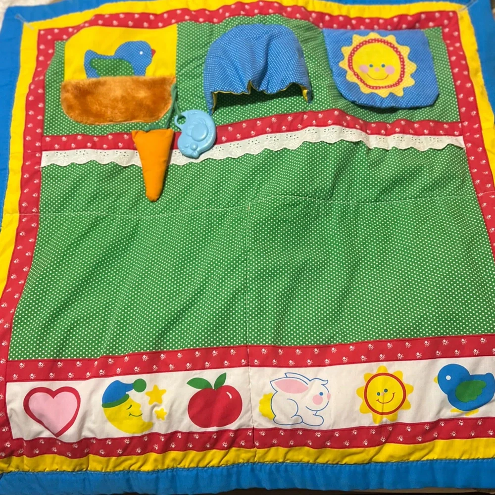 Vintage Playskool Fold ’N Go Activity Quilt Baby Sensory Mat Retro 80s 90s Toy